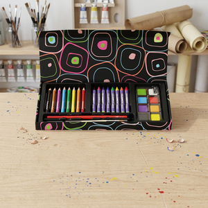 Kit d'art complet Colormate 28 pièces pour enfants, aquarelle, acrylique, crayons et papier, outils d'art en bois - Product Image 1