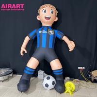 Figurines de joueurs de football gonflables pour la décoration de réunions sportives, personnage de garçon footballeur gonflable personnalisé