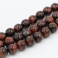Vente en gros de cristaux d'oeil de tigre rouge de 8mm pierres de guérison naturelles perles en vrac pour la fabrication de bijoux