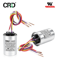 Condensateur de démarrage double certifié UL CRD CBB65 4+10uF 450VAC avec fils de 400 mm pour lignes de production de machines à laver (OEM)