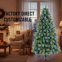 Superbe sapin de Noël artificiel en PVC épais et magnifique, motif nouveau, pour intérieur et extérieur, 1,5m-3m, personnalisable