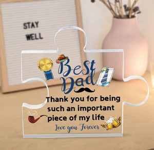 Father's Day Gifts Unique Thoughtful Novelty Birthday Anniversary <b>Acrylic</b> <b>Block</b> Puzzle Fathers Gift for Dad - Product Image 2