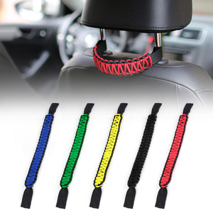 Poignée de maintien pour siège arrière de voiture en paracorde tressé universel en nylon pour appuie-tête et accoudoir – Noir, Rouge, Bleu, Jaune, Vert - Product Image 1