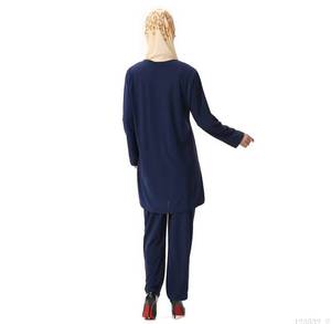Elegante Blusa Étnica Islámica para Mujer Musulmana, de Color Sólido, Poliéster, con Cristales en Forma de Corazón y Pedrería, MAXI - Product Image 1