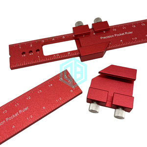 Righello a T quadrato falegnameria per la lavorazione del legno righello tascabile di precisione con righelli per incisione a bordo dritto con angolo di 45/90 gradi metrico - Product Image 3