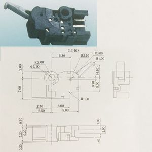 KFC-P01-18 Interrupteur de fin de course à action rapide 3 broches avec actionneur bleu et câble de raccordement |   Interrupteur de réinitialisation momentanée pour manette de jeu - Product Image 4