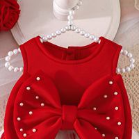 Robe d'été pour filles, vêtements pour enfants, fabricant de vêtements pour enfants, robe de bébé en tulle rouge et blanc avec nœud en forme de cœur, vêtements pour enfants en vrac