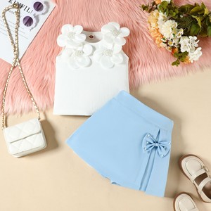 Ropa Infantil, Camiseta con Flores 3D y Pantalones Cortos, Conjunto de 2 Piezas para Niñas, Ropa de Verano Dulce para Niñas - Product Image 5