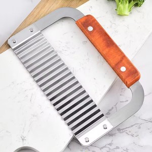 L Konco Acier Inoxydable Vague Coupe-Pommes De Terre Outil De Coupe Crinkle <span class=keywords><strong>pour</strong></span> Frites Fruits Légumes <span class=keywords><strong>Gadget</strong></span> En Métal Durable Usage Domestique - Product Image 2