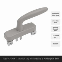 Manilla Espagnolette para Ventana de Aluminio, Apertura Exterior, para Áreas Públicas, Cuello Grueso, Palanca Ergonómica, Horquilla de Aleación de Zinc, 20-60mm, OEM