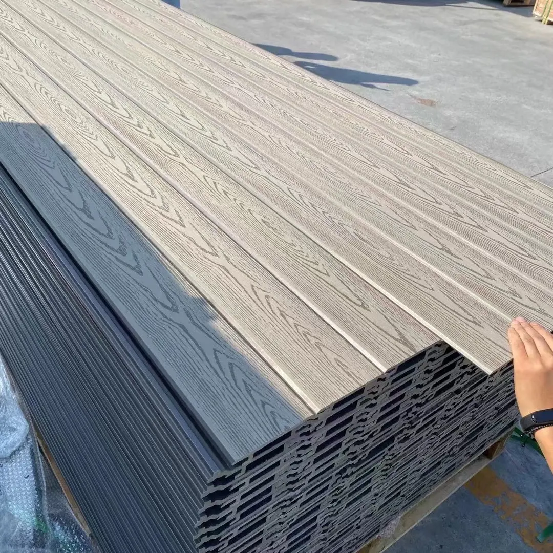 China Fabriek Hoge Dichtheid Decoratieve Gecanneleerde Planken Wandbekleding Wpc Buitenwandpaneel Brandwerend Waterdicht Dek