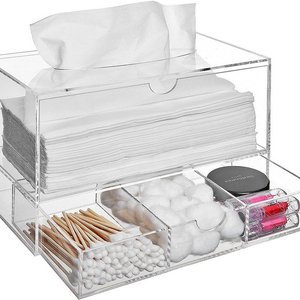 กล่องเก็บผ้าเช็ดปากอะคริลิค, กล่องกระดาษทิชชู่ทรงสี่เหลี่ยม, ลิ้นชัก, สำลีก้าน, กล่องเก็บสำลีสำหรับเครื่องสำอาง, กล่องอุปกรณ์เสริม - Product Image 2