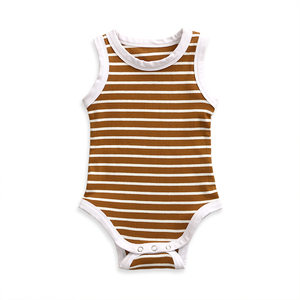 Vente en gros de combinaisons pour bébés filles en coton tricoté sans manches, pour nourrissons et tout-petits, été - Product Image 5