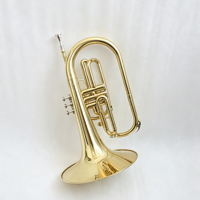 F Key Mellophone FMP-150 Brass Wind Instrument Gold Lacquer Cupronickel Valves for Band Performance with Foam Case