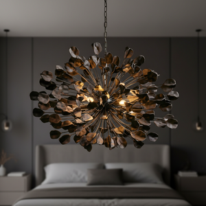 Lámpara Colgante de Lujo Lunaria para Sala de Estar y Dormitorio, Iluminación Floral, Cerámica Negra, Diseño Moderno, Hierro, AC, Lámpara Colgante Central - Product Image 3