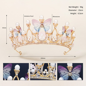 Adolescent Cosplay princesse diadème cheveux bijoux accessoires roi couronne Corona mariée or mariage mariée rose fleur diadèmes couronnes - Product Image 3
