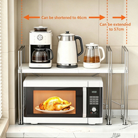 Étagère de rangement réglable et extensible en métal pour four à micro-ondes, support de cuisine double couche pour cuiseur à riz
