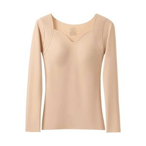 <span class=keywords><strong>Maglia</strong></span> Termica a Maniche Lunghe Autunno/Inverno per <span class=keywords><strong>Donna</strong></span>, Intimo Senza Cuciture con Imbottitura al Petto, Strato Base ad Asciugatura Rapida in Nylon e Spandex per Attività all'Aperto - Product Image 1