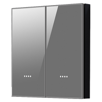 Interrupteurs muraux intelligents UEMON pour la maison, avec application Tuya, Wi-Fi, grand panneau en verre trempé, bouton poussoir, compatibles N+L