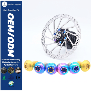 น็อตจานเบรคไทเทเนียม สีรุ้งเบิร์นบลู M5x10 มม. หัว T25 Torx เกรด 5 อัลลอยด์ สำหรับจักรยานเสือภูเขาและจักรยานถนน - Product Image 1