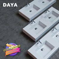 Ensemble de salle de bain en céramique de luxe, lavabo de petite taille en résine époxy