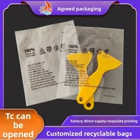 Bolsa de Embalaje Ecológica Personalizable 100% Reciclada de LDPE, Certificada TC, Reciclable GRS, Bolsa Plana de RPE para Zapatos, Ropa, Calcetines y Pieles
