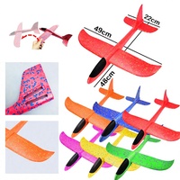 TongYuan Avion planeur en mousse de 48 cm pour l'extérieur, jouet interactif familial parent-enfant avec lumières, pour les enfants de 14 ans et plus