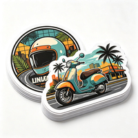 Autocollants de culture moto Haoxuan en vinyle PVC blanc pour casque de vélo, motifs urbains tropicaux, finition mate, imperméables et résistants à l'usure