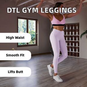 女性用V字型デザインバットリフティングハイウエストワークアウトジムレギンス卸売シームレスヨガパンツスポーツフィットネス - Product Image 2