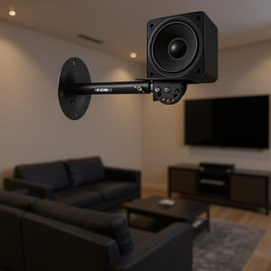 2pcs Noir Robuste Support Mural/Plafond Réglable Pivotant Inclinable Bras Télescopique Rétractable pour Haut-parleurs Son Surround - Product Image 2