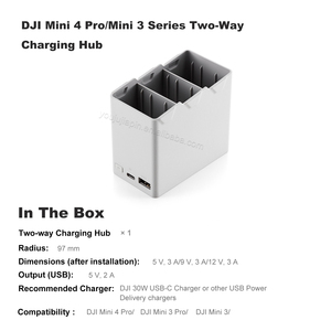 DJI Mini 4 Pro/Mini <span class=keywords><strong>3</strong></span> серии двусторонний зарядный концентратор с DJI 30 Вт портативное зарядное устройство Совместимость DJI Mini Drone - Product Image 2