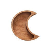 Support en bois pour huiles essentielles, plateau de présentation en bois d'érable en forme de croissant de lune pour cristaux
