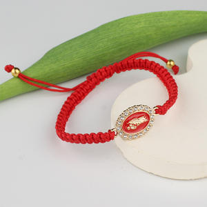 Pulsera de la Virgen María, Colorida, Chapada en Oro, Hecha a Mano, Joyería Católica para Mujeres y Niñas, Regalo, Pulsera Ajustable - Product Image 5