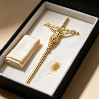 Crucifix de cercueil de croix de cercueil en plastique ornemental de Style européen avec accessoires de décoration funéraire de Jésus