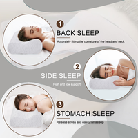 Oreiller ergonomique en forme de B brodé personnalisé Oem Odm 2025 Oreillers de lit en mousse à mémoire de forme à soutien cervical