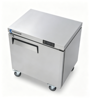 Certifié ETL - Réfrigérateur commercial sous comptoir à air forcé, 8 ventilateurs, affichage LED, température unique, en acier inoxydable, sans givre, numérique