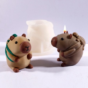 Moule en silicone pour bougies en forme d'animaux, 3 styles créatifs, moule en silicone Capybara pour bougies, décoration d'intérieur, moule pour bougies parfumées - Product Image 5