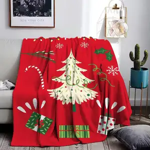 2023 Hot Selling Nieuw Design Kerst Flanellen Deken Kantoor Dutje Deken Sofa Cover Deken Voor Kerstcadeautjes