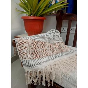 <b>Indian</b> Style Handmade Cotton <b>Throw</b> Blanket Printed Tassels Eco-friendly Lightweight All-Season Home Decor for Great Price - Product Image 2