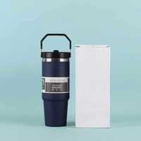 Gobelet isotherme en acier inoxydable à double paroi de 20 oz avec paille, tasse à café avec paille, tasse sous vide en acier inoxydable