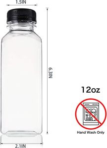 Vente en gros de bouteilles de jus en plastique de 8 oz, 12 oz, 16 oz avec bouchon. Bouteilles de jus carrées personnalisées de 250 ml, 350 ml, 500 ml avec bouchons anti-effraction - Product Image 3