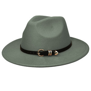 Sombrero de Panamá de ala ancha de <span class=keywords><strong>Jazz</strong></span> de invierno decoración de cinta diseño de moda para hombres y mujeres para uso en fiestas al aire libre estilo clásico impreso - Product Image 2