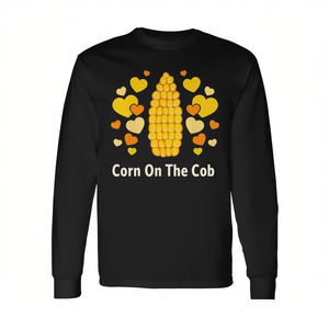 Corn On The Cob Simpatica maglietta a maniche lunghe con cuori per gli amanti del mais - Product Image 2