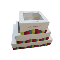 Boîte à gâteau en papier kraft sur mesure, en carton blanc, pour desserts et pâtisseries à emporter, avec fenêtre, en matériaux recyclés, vente en gros