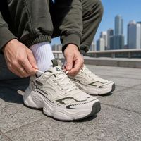 Baskets décontractées blanches et vertes en maille, style Dad Shoes, avec amorti, respirantes, pour automne/printemps/été, avec talon compensé