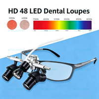 Koaladent HD 4X-6X Class II Dental Surgical Loupes Rechargeable LED Binocular Magnifier with 48 Lamps for Medical Oral Surgery