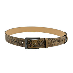 Cinturón de Cuero PU Marrón con Hebilla de Aleación en Forma de D, Unisex, Tiyo, 3.5cm de Ancho, 95-125cm de Largo, Primavera 2024 - Product Image 4