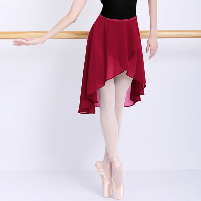Falda de Ballet adultos cintura ajustable faldas las mujeres gimnasia Yoga envoltura de gasa falda