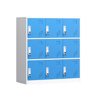 Casier métallique à 9 portes Serrure électronique Structure démontable Stockage de bureau peu encombrant pour les vêtements de travail du personnel
