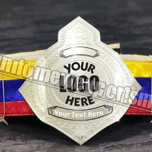 Cinturón heredado profesional de alta calidad para adultos, correa de arcoíris plateada personalizada, cuero puro para deportes de lucha de Judo Karate - Product Image 1